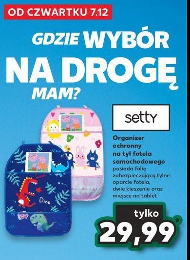 Organizer na fotel świnka peppa Setty cena promocje opinie