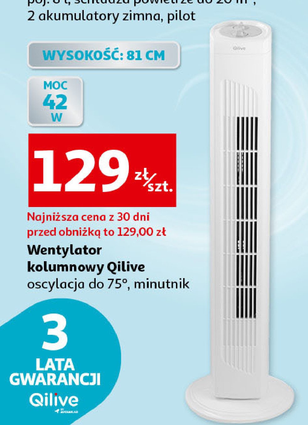 Wentylator Kolumnowy 42w Qilive Cena Promocje Opinie Sklep