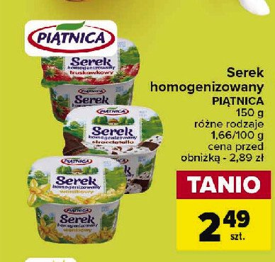 Serek homogenizowany waniliowy Piątnica cena promocje opinie