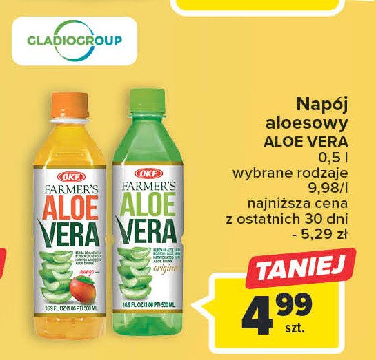 Napój aloesowy z mango Okf farmer s aloe vera cena promocje