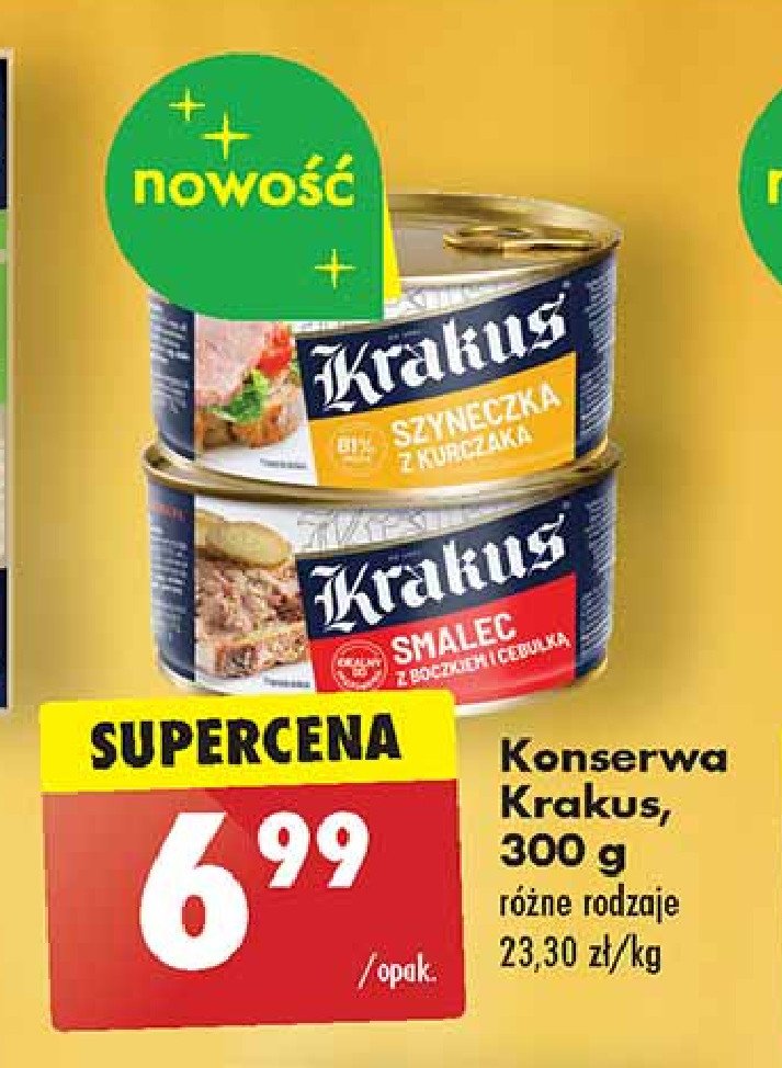 Smalec z boczkiem i cebulką KRAKUS cena promocje opinie sklep