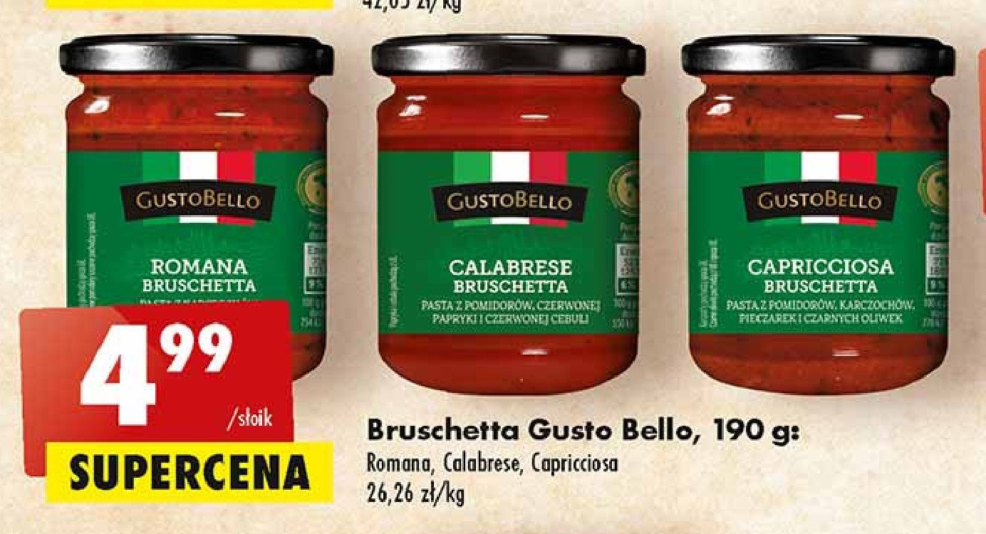 Bruschetta Capricciosa Gustobello Cena Promocje Opinie Sklep