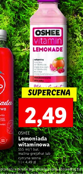 Napój malina i grejpfrut Oshee vitamin lemonade cena promocje