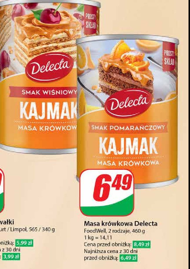 Masa krówkowa kajmak pomarańczowa Delecta cena promocje opinie