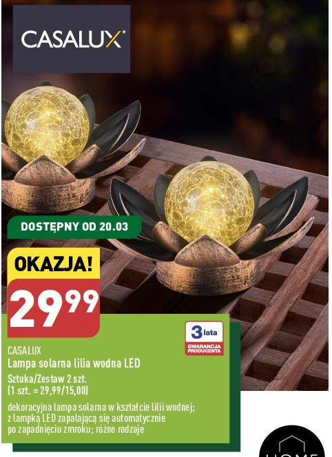 Lampa Solarna Lilia Wodna Led Casalux Cena Promocje Opinie