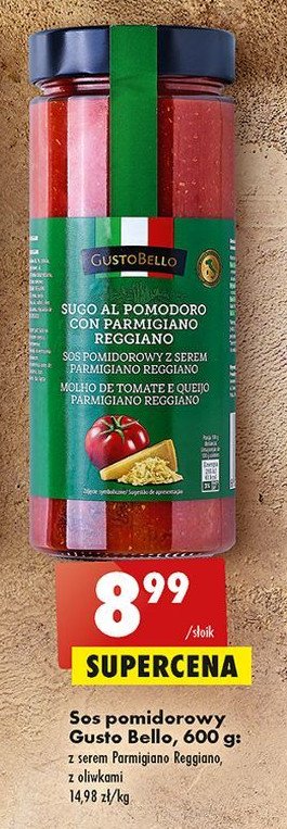 Sos Pomidorowy Z Serem Parmigiano Reggiano Gustobello Cena Promocje