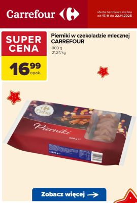 Pierniki w czekoladzie mlecznej Carrefour promocja w Carrefour