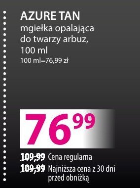 Mgiełka opalająca AZURE TAN, do twarzy, 100 ml promocja w Hebe