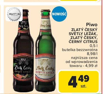 Piwo Zlaty cesky svetly lezak promocja w Carrefour Market