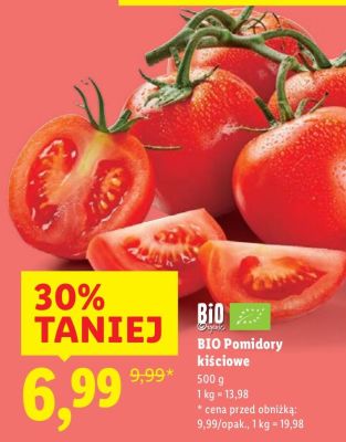 Pomidory kiściowe BIO promocja w Lidl