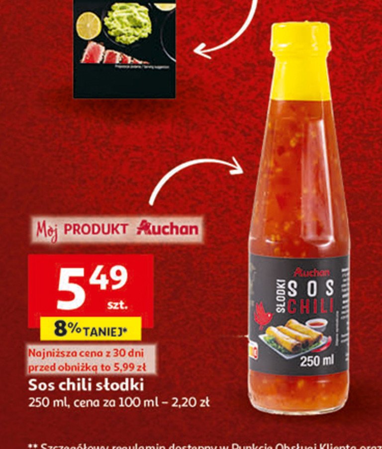 Sos chili słodki Auchan różnorodne (logo czerwone) promocja