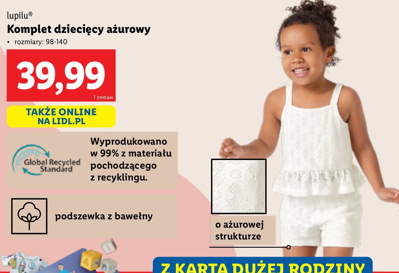Komplet dziecięcy ażurowy 98-140 Lupilu promocja w Lidl