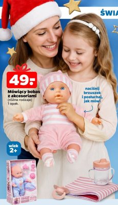 Lalka Mówiący bobas z akcesoriami różne rodzaje promocja w Netto