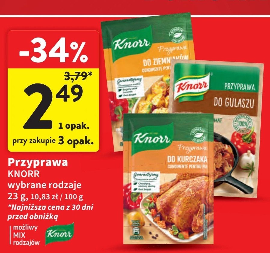 Do kurczaka Knorr przyprawa promocja w Intermarche