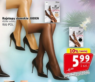 Rajstopy damskie 20DEN różne wzory RAJ-POL promocja w Prim Market