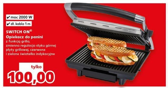 Opiekacz do panini 2000w Switch on promocja