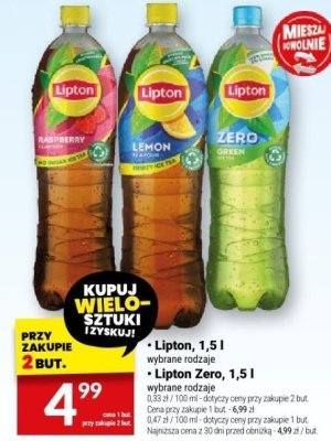 Herbata Lipton Zero 1,5l promocja w Twój Market