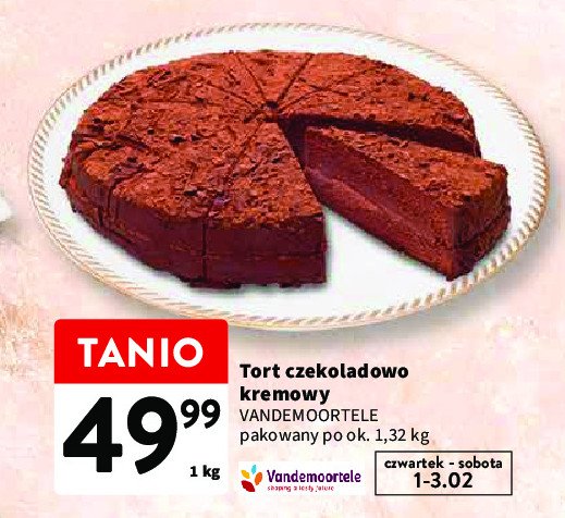 Tort z kremem czekoladowym Vandemoortele promocja