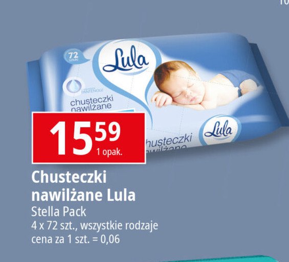 Chusteczki nawilżane z pantenolem Lula promocja