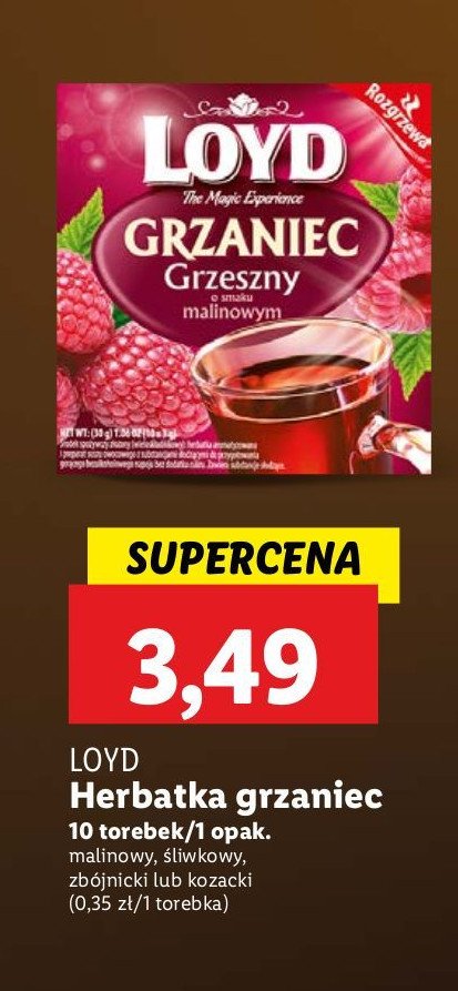 Grzaniec śliwkowy palony Loyd tea grzaniec promocja w Lidl