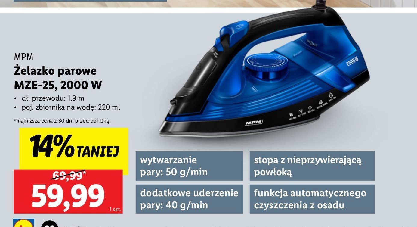 Żelazko mze-25 Mpm product promocja w Lidl