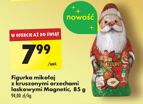 Figurka mikołaj z kruszonymi orzechami laskowymi Magnetic promocja