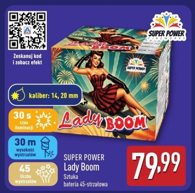 Fajerwerki Lady Boom Sztuka bateria 45-strzałowa promocja w Aldi