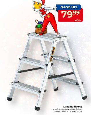 Drabina HOME aluminiowa, dwustronna, 3-stopniowa promocja w PSB Mrówka