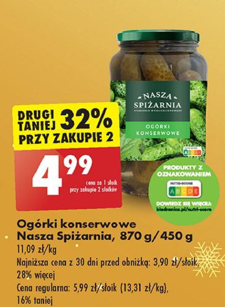 Ogórki konserwowe Nasza spiżarnia promocja w Biedronka