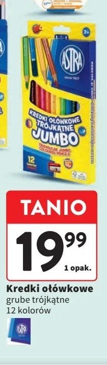 Kredki ołówkowe trójkątne jumbo Astra promocja