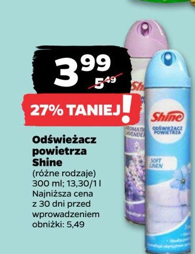 Odświeżacz powietrza soft linen Shine classic promocja w Netto