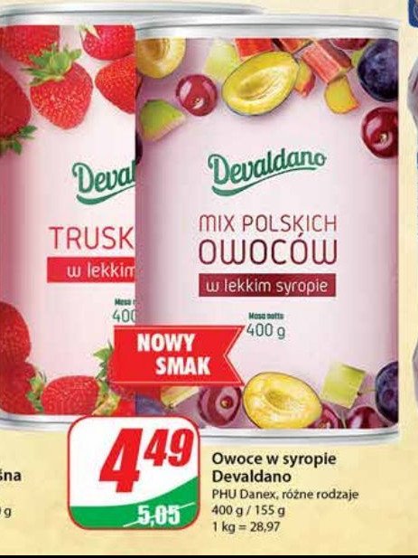 Mix polskich owoców w syropie Devaldano promocje