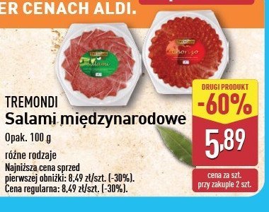 Salami z parmezanem włoskie Tremondi promocja w Aldi