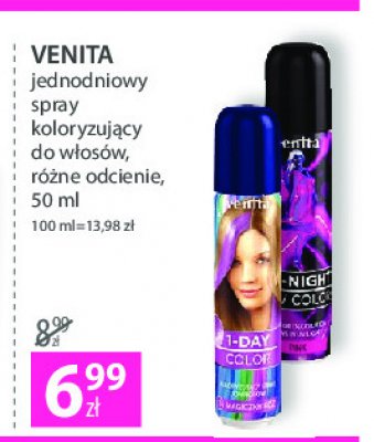 Spray koloryzujący do włosów nr 11 czarny Venita 1-day color promocja