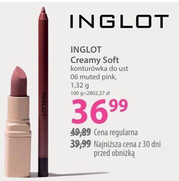 Konturówka INGLOT Creamy Soft do ust 06 muted pink promocja w Hebe