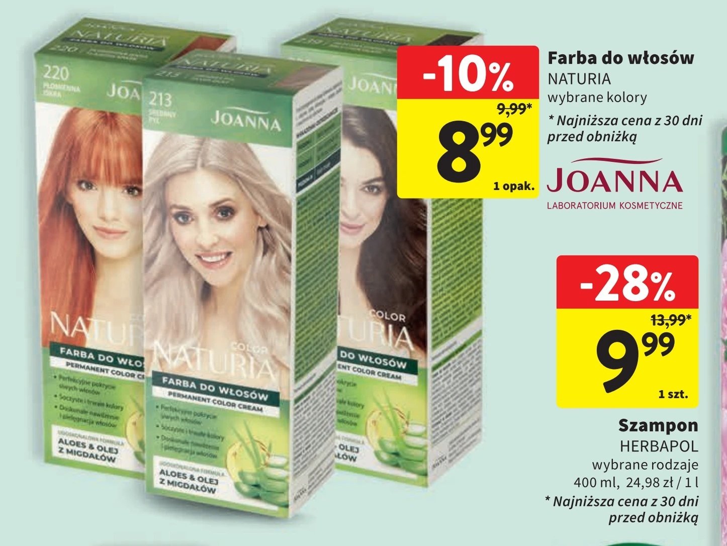 Farba do włosów 239 mleczna czekolada Joanna naturia color promocja w Intermarche