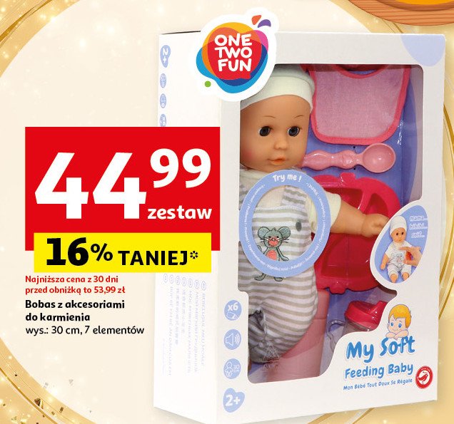 Bobas z akcesoriami do karmienia One two fun promocja w Auchan