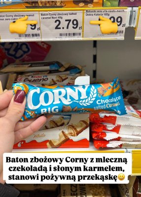 Baton zbożowy Corny BIG chocolate salted caramel Novi promocja w Dino