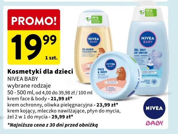 Krem delikatny do twarzy i ciała Nivea baby promocja