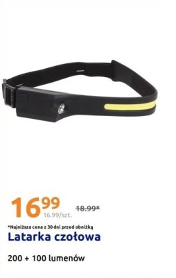Latarka czołowa 200+100 lumenów promocja w Action