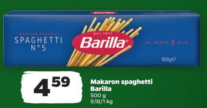 Makaron spaghetti no 5 Barilla promocja w Netto