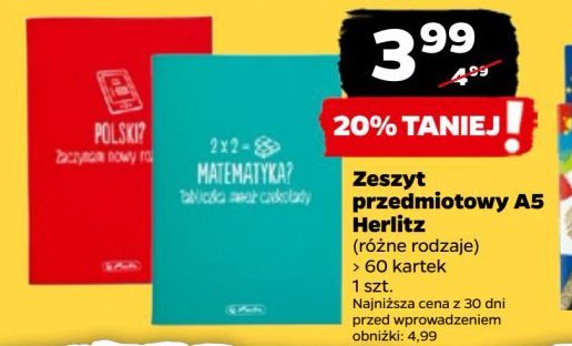 Zeszyt a5/60 k linia język polski Herlitz promocja