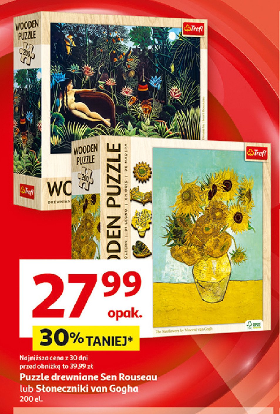 Puzzle drewniane sen rouseau Trefl promocja w Auchan