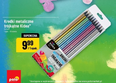Kredki metaliczne trójkątne Kidea promocja w POLOmarket
