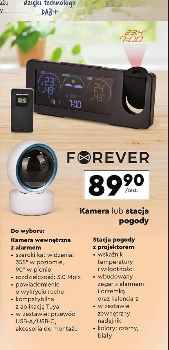 Kamera wewnętrzna z alarmem Forever promocja