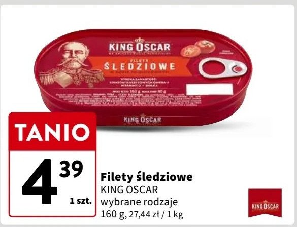 Filety śledziowe w sosie pomidorowym King oscar promocja