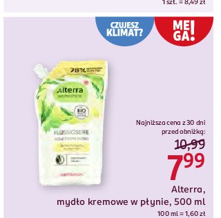 Mydło w płynie białą herbata i limonka Alterra promocja