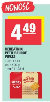 Herbatniki Petit Beurre Fiesta Top Food promocja w SPAR