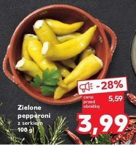 Zielone pepperoni z serem promocja