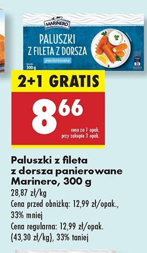 Paluszki z fileta z dorsza panierowane Marinero promocja w Biedronka